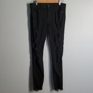 Abercrombie & Fitch jeans women's size 6 black Harper super skinny destroyed